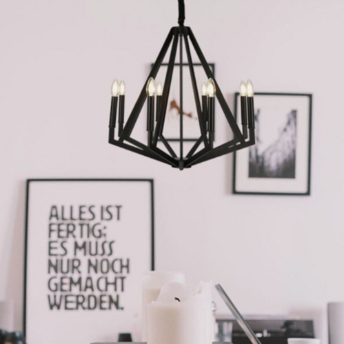 Suspension moderne LED en forme de diamant en métal Strassy - vue 5 sur 6