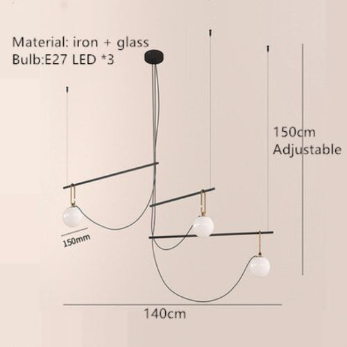 Lustre moderne LED avec un globe en verre Aitné