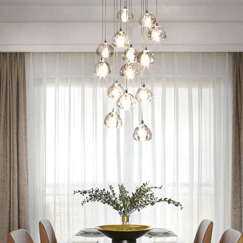 Jaione modern LED crystal chandelier in the shape of icicles
