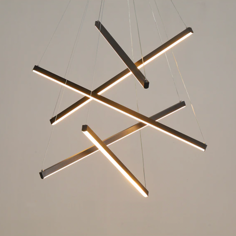 Araña design LED con varillas metálicas Solana
