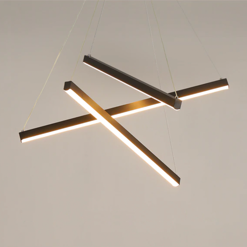 LED design chandelier with metal lighting rods Solana