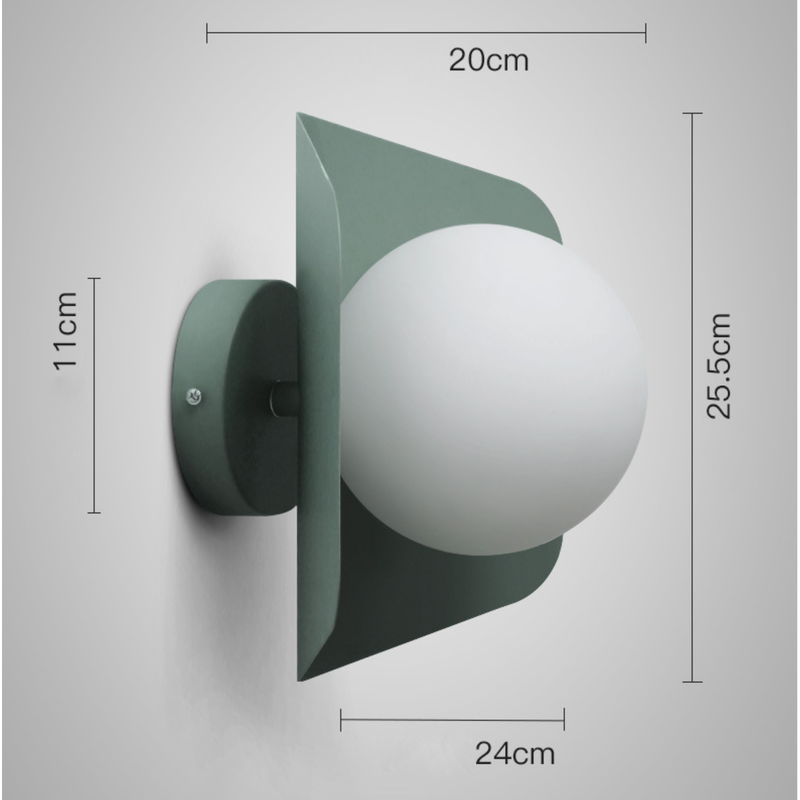 Morden Lámpara de pared minimalista de bola blanca con LED (de color)