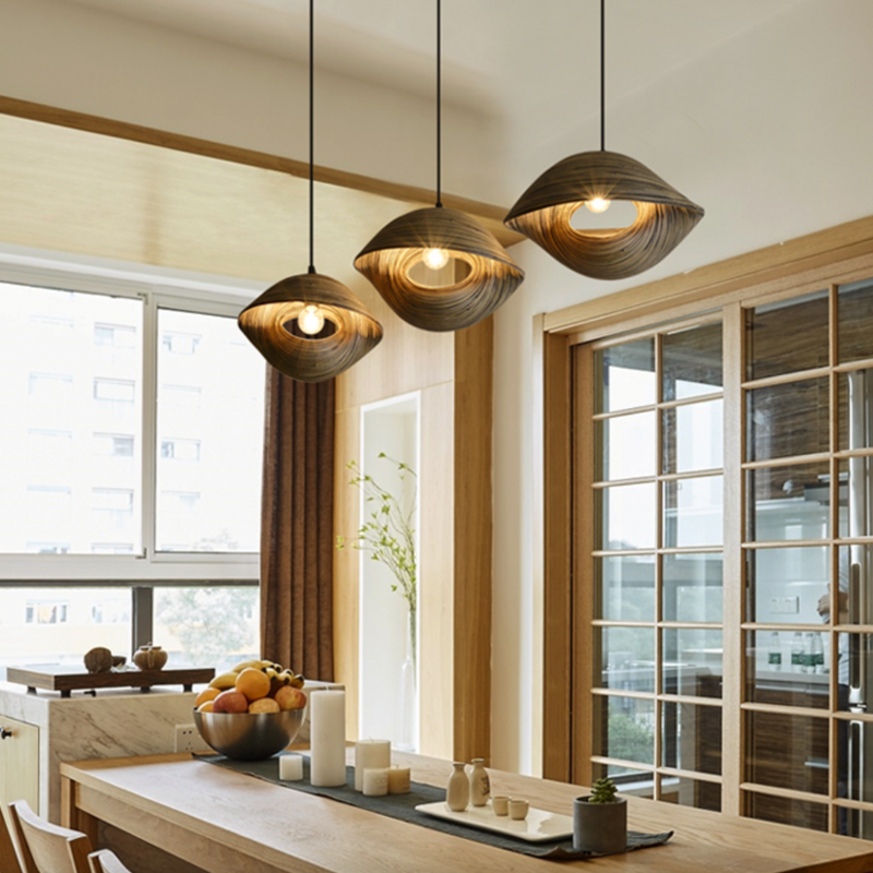 pendant light bamboo shell design