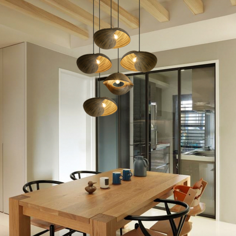 Suspension design coquillage en bambou
