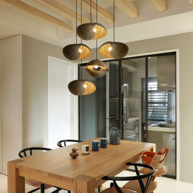 pendant light bamboo shell design