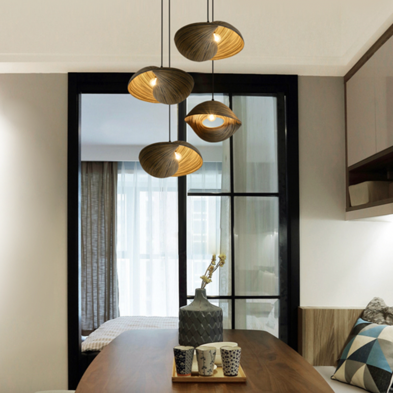 Suspension design coquillage en bambou