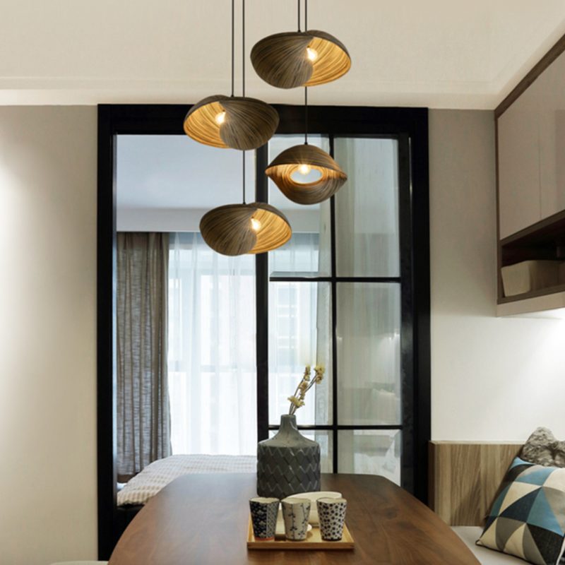 pendant light bamboo shell design