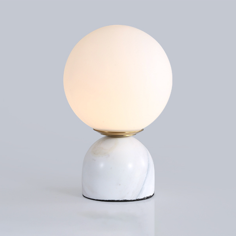 Modern round table lamp with Bailey marble base