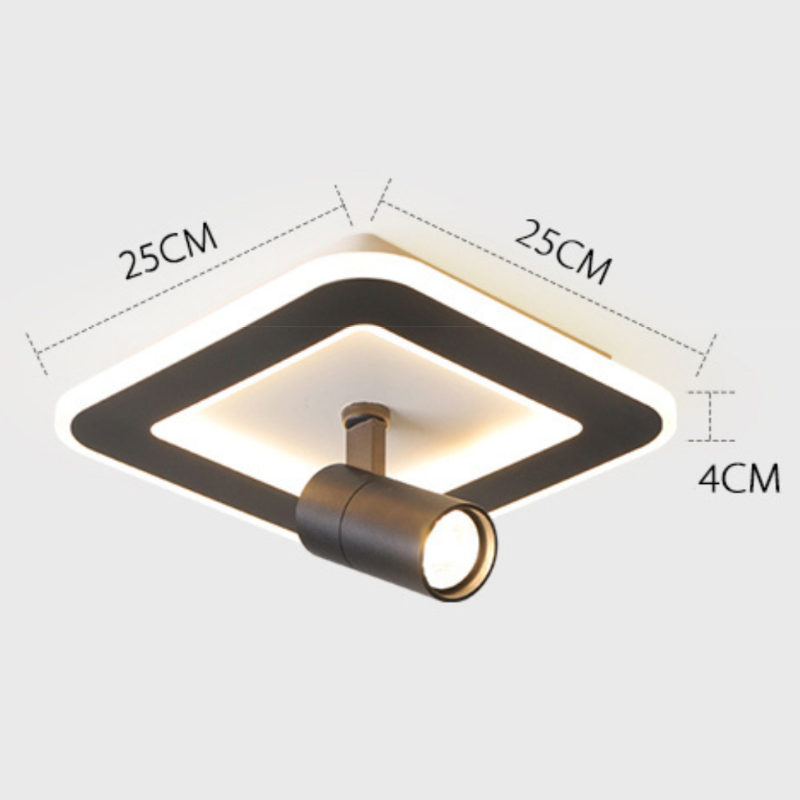 Plafonnier moderne LED avec base géométrique et spot Mavir