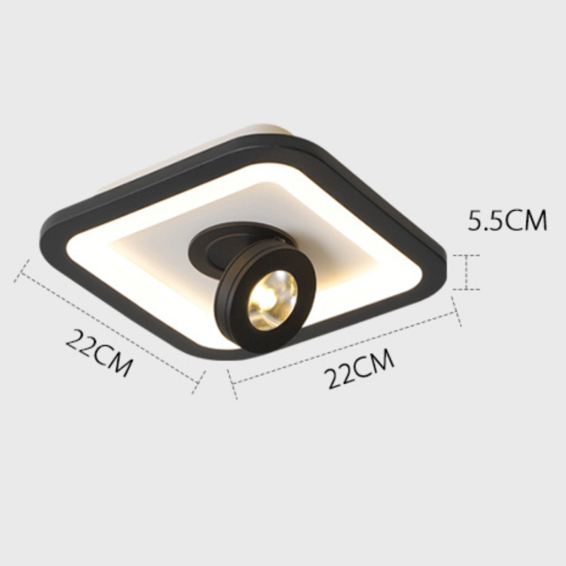 Plafonnier design LED avec spot réglable et base lumineuse Wrenn