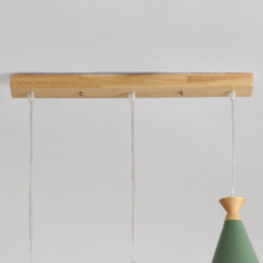 pendant light Scandinavian with lampshade conical and wooden Avi