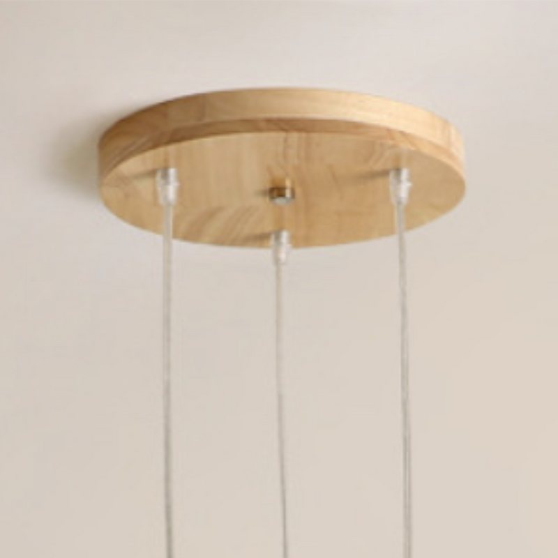 pendant light Scandinavian with lampshade conical and wooden Avi