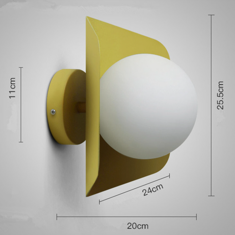 Morden Lámpara de pared minimalista de bola blanca con LED (de color)