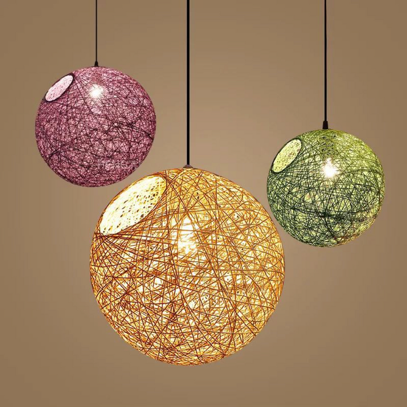 pendant light Wicker paper ball