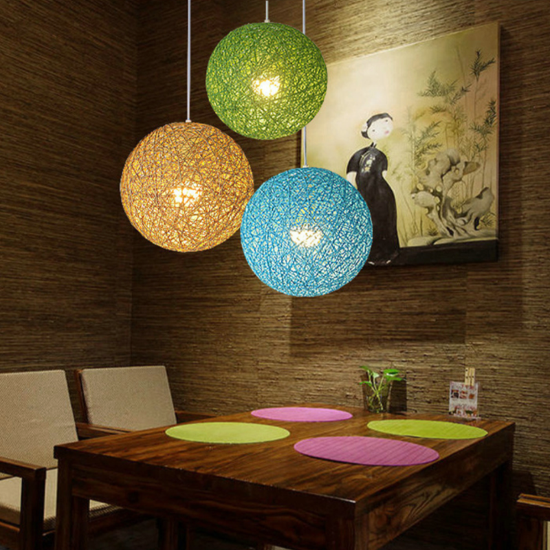 pendant light Wicker paper ball