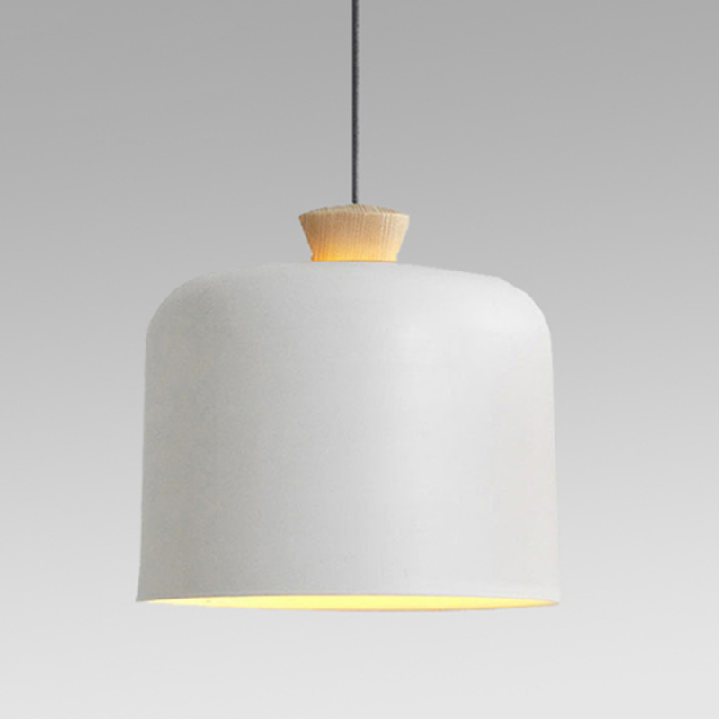 pendant light scandinavian with lampshade metal and wood Maloe