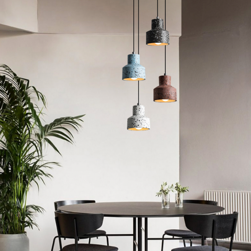 pendant light colorful terrazzo style cement design