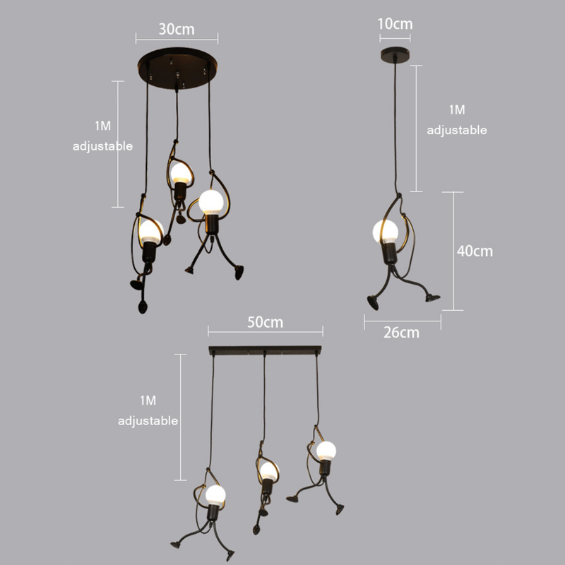Design pendant lamp with LED man Human