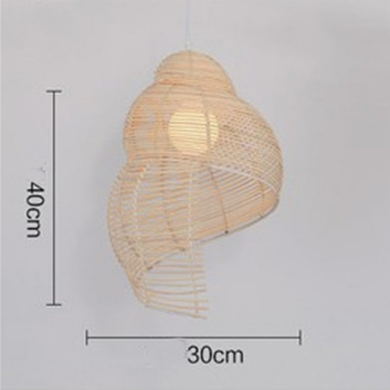 pendant light Spiral shell in wood Pastoral