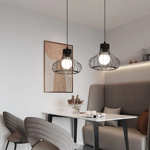 Industrial design pendant with Cage lamp