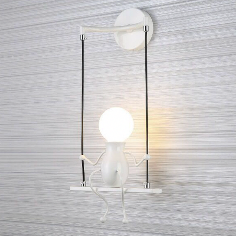 wall lamp LED wall hanging man on swing Decoration