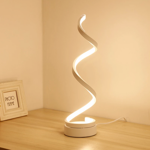 Lámpara de mesa LED design en espiral Dormitorio
