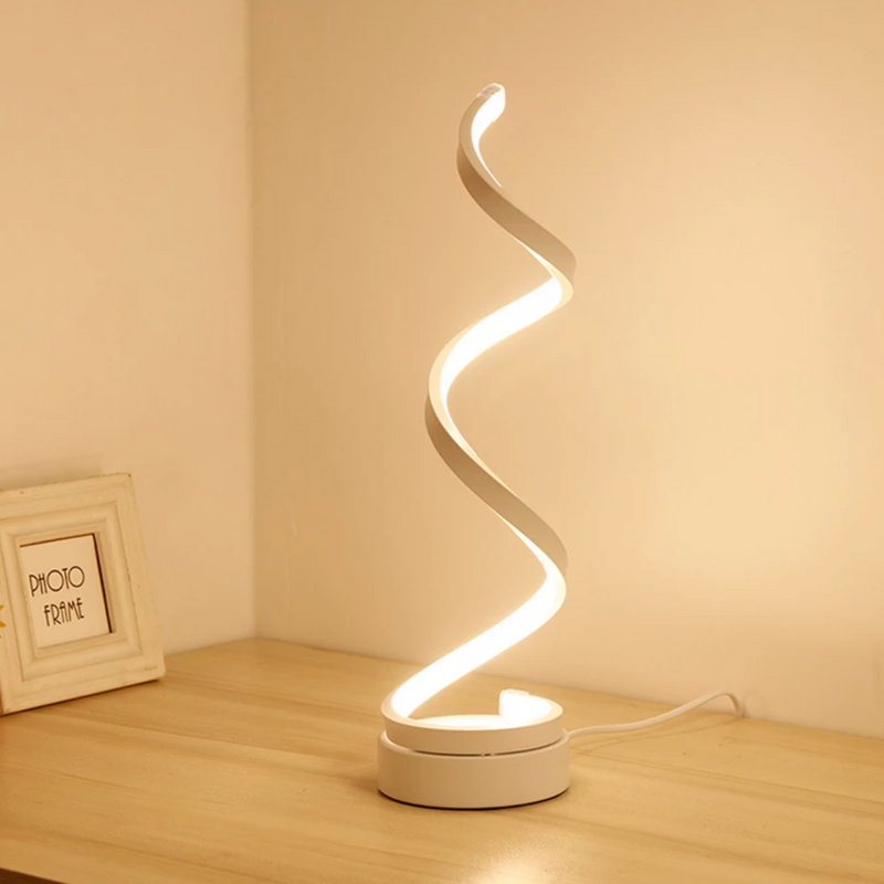 Dormitory spiral design LED table lamp