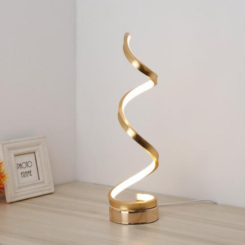 Dormitory spiral design LED table lamp