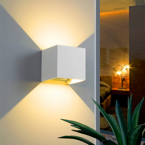 wall lamp LED wall cube design (black, white or grey)