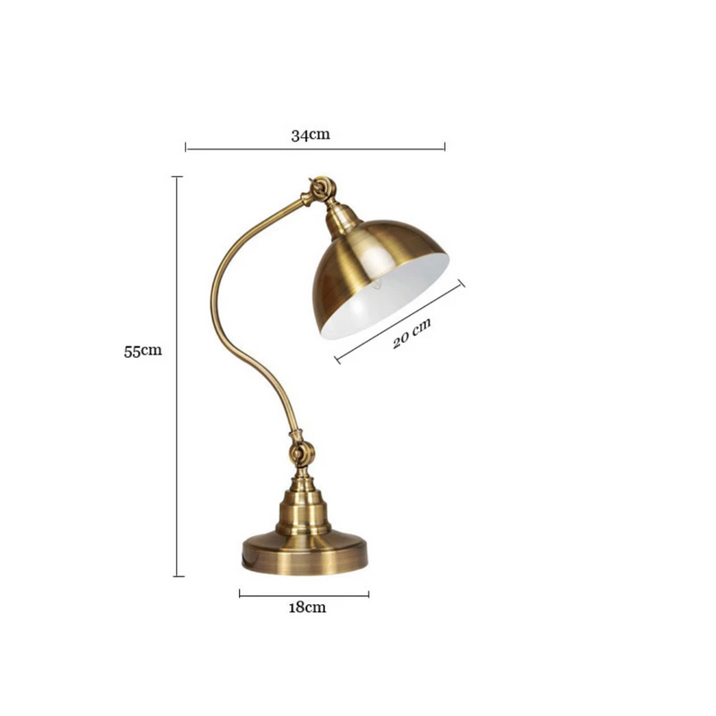 Rustic gold LED bedside or desk lamp Punk