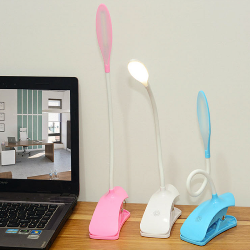 Lampe de bureau led colorée à pince et usb