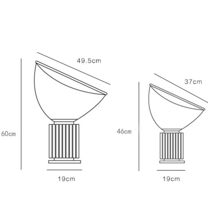 Lampe à poser design LED avec socle industriel et abat-jour arrondi