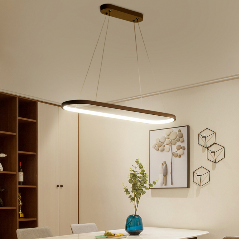 Lustre LED design suspendu en arrondi aluminium