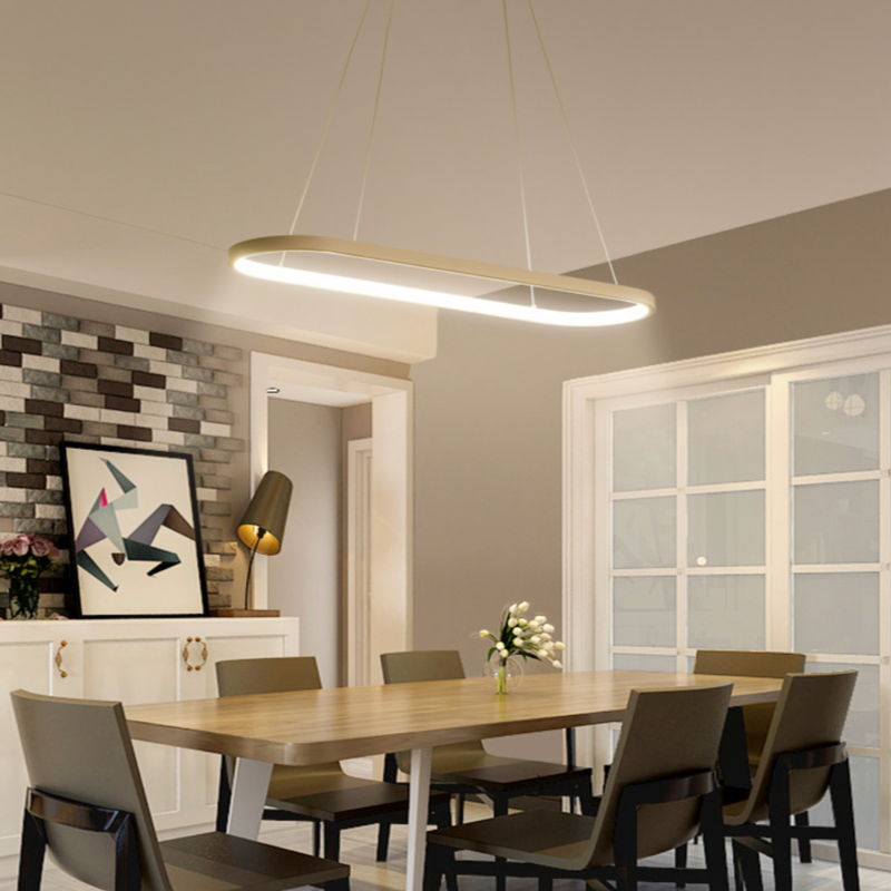 Gloss LED design Pendant in aluminium round