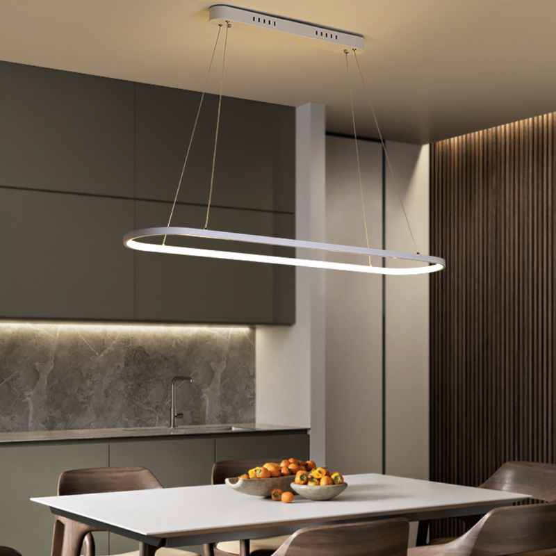 Lustre LED design suspendu en arrondi aluminium