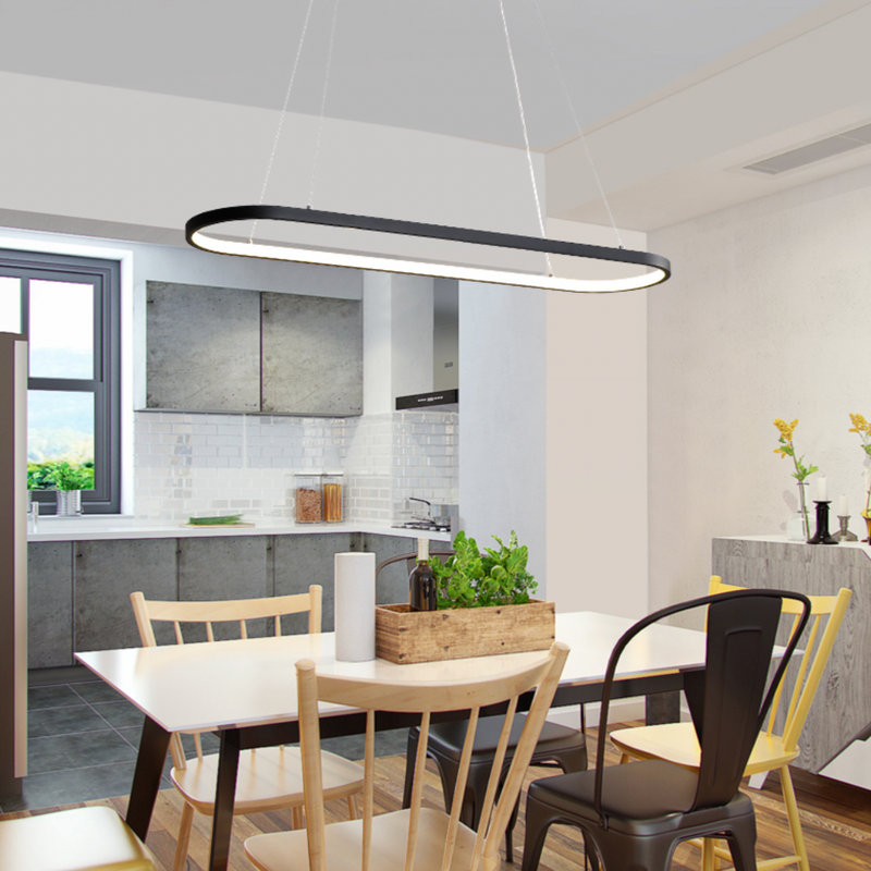 Lustre LED design suspendu en arrondi aluminium