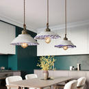 Suspension moderne LED abat-jour en céramique blanc Riya