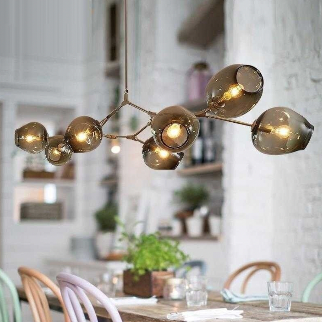 Lustre design avec plusieurs bras et abat-jour Vintage - vue 4 sur 3