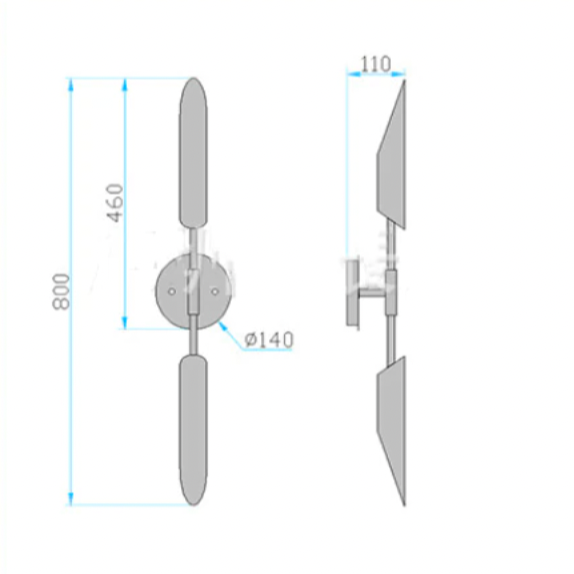 Applique murale design à LED tube Bronze