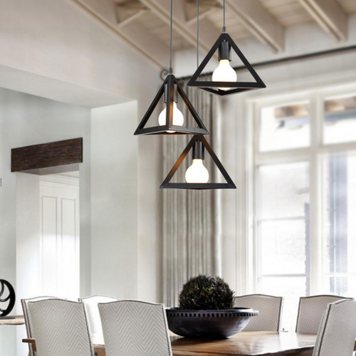 Design Pendant light in triangle of different colors