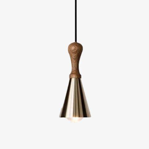pendant light Wooden LED design with lampshade conical metal Creative