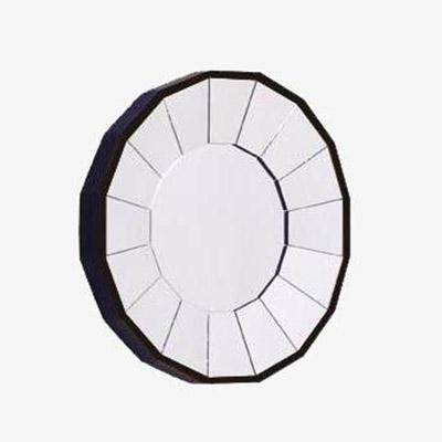 Decorative round bevelled wall mirror