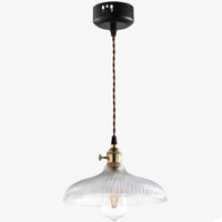 Suspension en verre et base dorée Vintage
