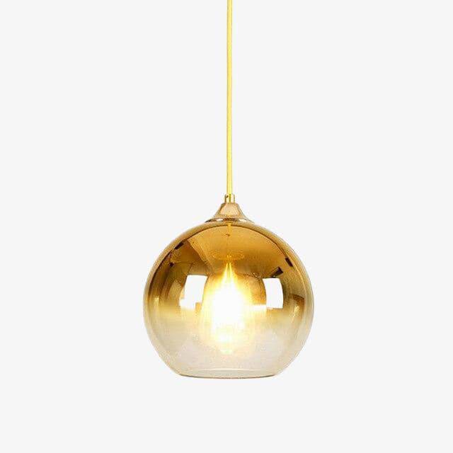 Suspension LED design boule en verre coloré fondue Ball