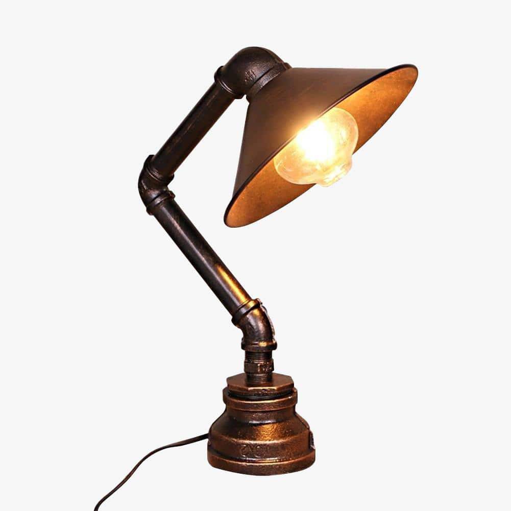 Lampe à poser rétro LED en métal style industriel