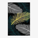 Tapis rectangle noir aux motifs fleurs colorées style Keecy
