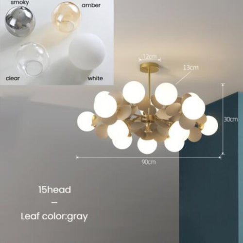 Lustre moderne en forme de nuage avec boules en verre Rivers - vue 6 sur 16