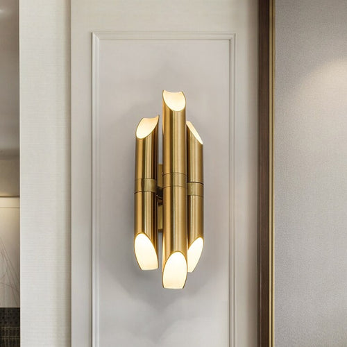 Applique murale moderne LED en tube doré Corden