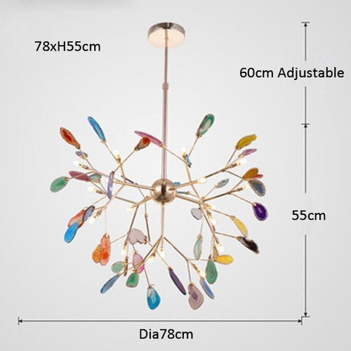 Lustre moderne en cristal LED coloré Sariya - vue 16 sur 17
