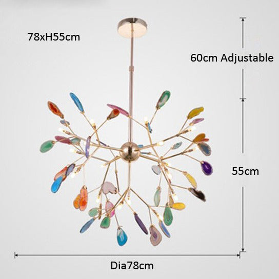 Lustre moderne en cristal LED coloré Sariya